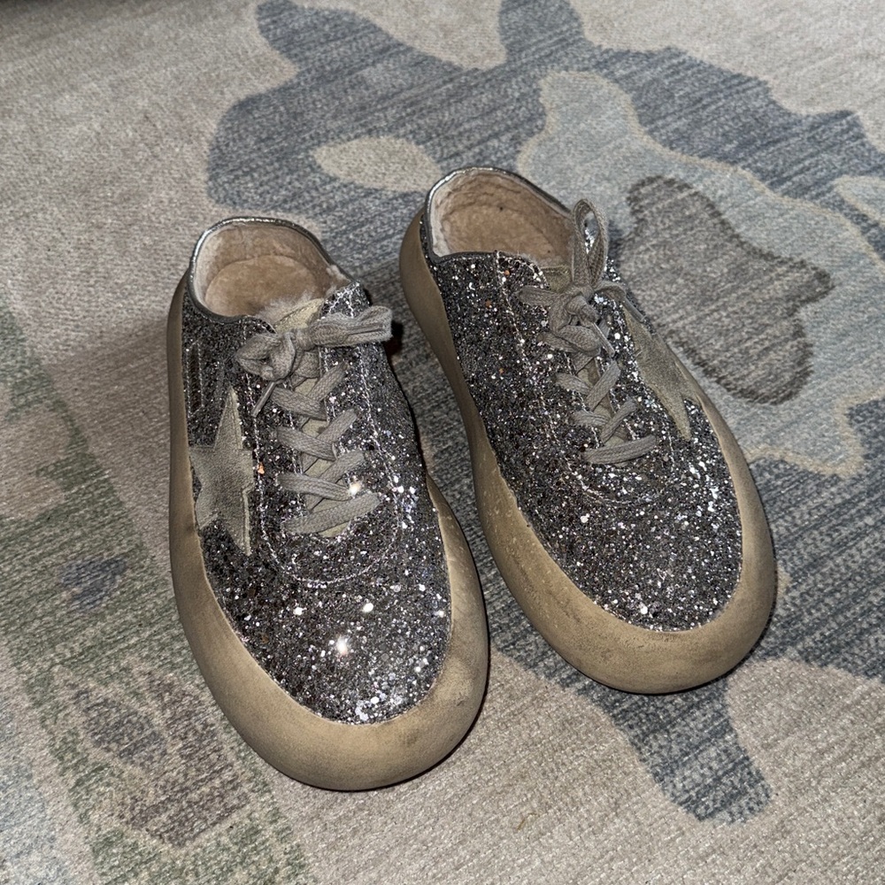 Golden Goose Silver Glitter Sneakers